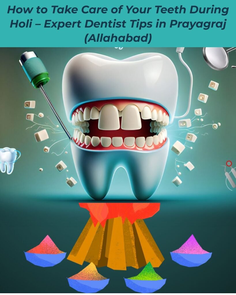 How to Take Care of Your Teeth During Holi – Expert Dentist Tips in Prayagraj (Allahabad) Protect Your Smile This Festive Season with Professional Dental Advice